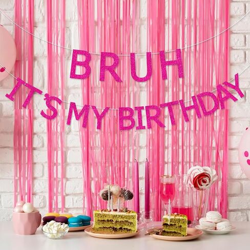 Sursurprise Bruh It’s My Birthday Decorations, Blue Bruh It’s My Birthday Banner, Preteen and Teen Boy Birthday Decor, Bruh Birthday Party Supplies in Kuwait