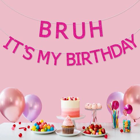 Sursurprise Bruh It’s My Birthday Decorations, Blue Bruh It’s My Birthday Banner, Preteen and Teen Boy Birthday Decor, Bruh Birthday Party Supplies in Kuwait