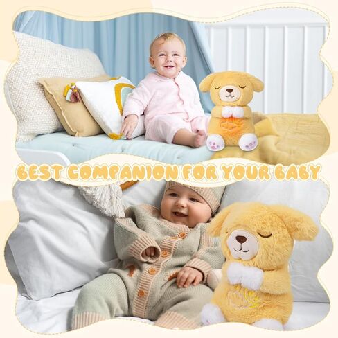 Breathing Stuffed Animal, Pink Cat Plush Baby Toy, Soothing Sound Machine with Music Lights & Breathing Motion for Kids Boys Girls in Kuwait