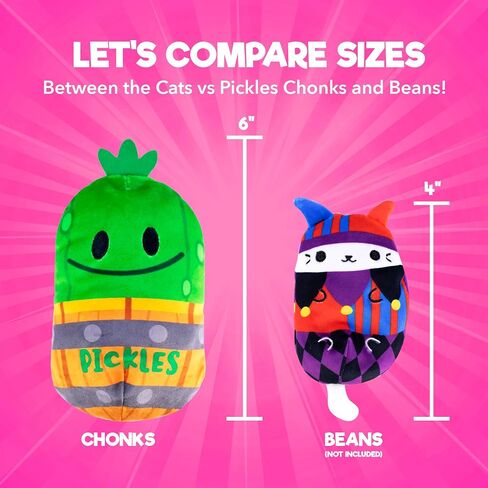 Cats vs Pickles Chonk Fuchsia Wave A Mystery Bags 1pk | 6" CvP Bean Filled Plushies | Blind Bags for Girls and Boys | Surprise Collectibles | Toys for Kids and Adults | Sensory Friendly | 1 Pack in Saudi Arabia