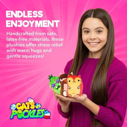 Cats vs Pickles Chonk Fuchsia Wave A Mystery Bags 1pk | 6" CvP Bean Filled Plushies | Blind Bags for Girls and Boys | Surprise Collectibles | Toys for Kids and Adults | Sensory Friendly | 1 Pack in Saudi Arabia