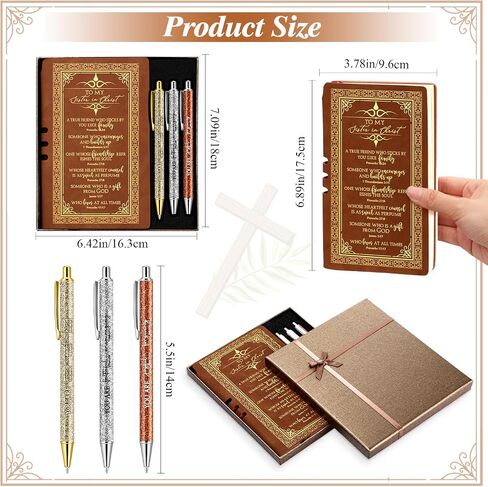 5 Pcs Easter Gift for Women Pastor Appreciation Gifts A6 Leather Journal and Pen Set Bible Notebook Pen with Box Easter Basket Stuffers for Church Sunday School Mothers Day(Green) in Saudi Arabia