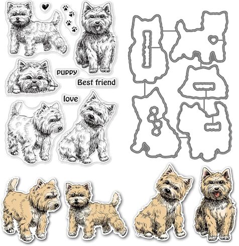 Benecreat Dogs Clear Stamps و Diays ، 5 آثار أقدام على أفضل أصدقاء الكلمة Clear Clear وموت قطع الصلب الكربوني لصنع بطاقة DIY Scrapbooking in Saudi Arabia