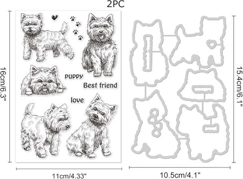 Benecreat Dogs Clear Stamps و Diays ، 5 آثار أقدام على أفضل أصدقاء الكلمة Clear Clear وموت قطع الصلب الكربوني لصنع بطاقة DIY Scrapbooking in Saudi Arabia