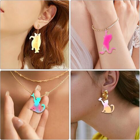 Cat Resin Molds, Silicone Keychain Mold Jewelry Epoxy Molds Cute Animal Casting Mold for DIY Necklace Pendant Charm, Gifts for Women Girls in Saudi Arabia