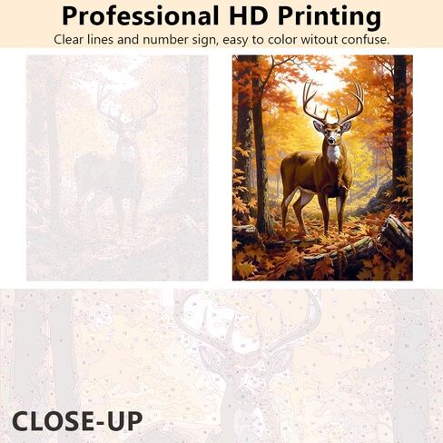TUMOVO Paint by Number for Adults Canvas, Deer Paint by Numbers, Animals in The Forest Paint by Number, Deer Painting by Numbers for Adults DIY Painting Kits Home Wall Decoration, 16 x20 Inch in Kuwait