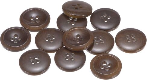HARFINGTON 12pcs 32L Sewing Buttons 4/5"(20mm) Resin Round Flat 4-Hole Polished Craft Buttons for Pants Jacket Uniforms Bags, White in Saudi Arabia