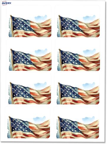 Avery Premium American Flag Name Tags, No Lift No Curl, 36 Handwriteable Name Stickers in Kuwait