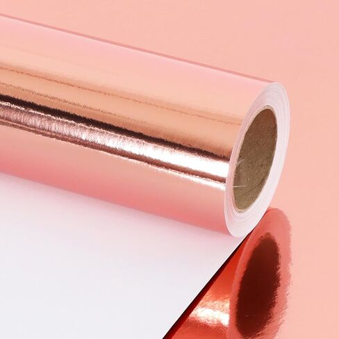 BEISHIDA Rose Gold Gift Wrapping Paper Metallic Wrapping Paper Roll Solid Color Gift Wrap Paper, Packing Paper for Wedding, Birthday, Graduation, Christmas Wrapping Paper(17inches X 32.8ft) in Kuwait