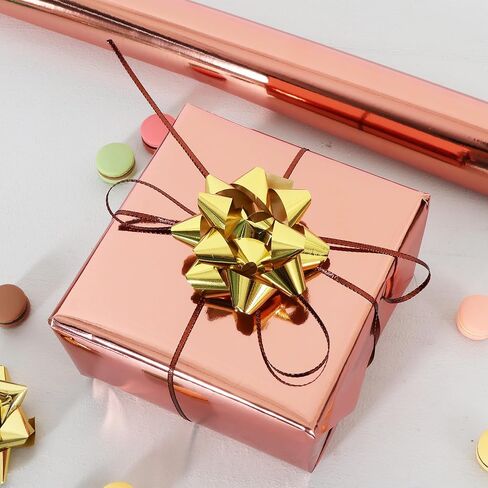 BEISHIDA Rose Gold Gift Wrapping Paper Metallic Wrapping Paper Roll Solid Color Gift Wrap Paper, Packing Paper for Wedding, Birthday, Graduation, Christmas Wrapping Paper(17inches X 32.8ft) in Kuwait