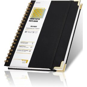Lined Spiral Notebook with thick 110 GSM Papers, 320 Pages B5 Size College Ruled Notebook, Hardcover 7.1 x 10 Inches Journal for Women and Men, Notebooks for work, School, 2 Pack Grey Green