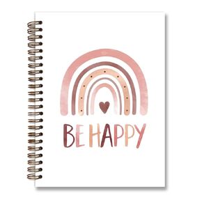 Dejfel Preppy Trendy Girls Pink Notebook,Boho Rainbow Notebook Journal,Inspirational Motivational Gifts for Women,Rainbow Mental Health Gifts Preppy Notebook,Boho Office Supplies,Spiral Notebook 5.5x8.3