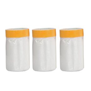 Masking Film Masking Plastic Film Pre-Folded Hand Masker Film for Painting & Automotive Plastic Masking Film Overspray Protection (3.6 Feet x 65 Feet, 3 Rolls)