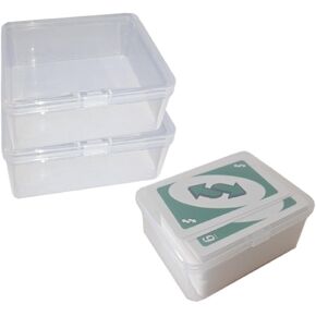 2PCS Plastic Game Card Storage Box, UNO Card Case, playing card box, High Capacity Playing Card Case (NO Cards)