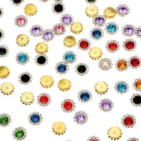 100pcs 0.47 "خياطة على أحجار الراين الزهرة ، أزرار زهرة 12 ملم مع أحجار الراين المسطحة أزرار حجر الراين in Kuwait