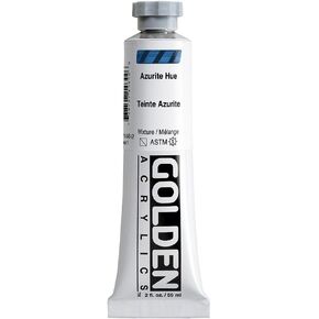 Heavy Body Acrylics by GOLDEN, Azurite Hue, 2 fl. oz. Tube, Professional Acrylic Paint, Semi-Transparent