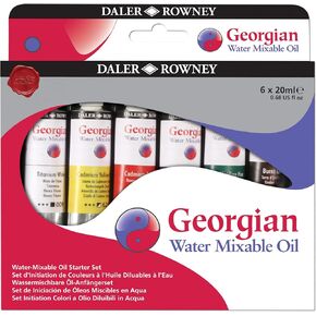 Daler Rowney Georgian 10-Tube Selection Water Mixable Oil Paint Set - Art Paints for Canvas Paper and More - Oil Painting Supplies for Artists and Students - Artist Oil Paint for Any Skill Set