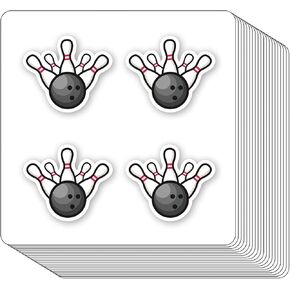 Bowling Sport Ball Stickers 1in for Scrapbooking, Arts, Craft, Kids DIY, Calendars Journals 80-Pack