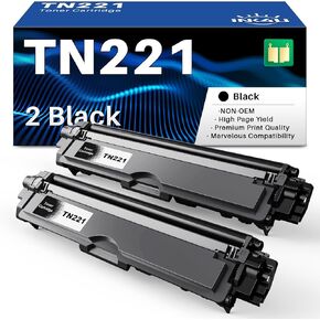 INK4U TN221 Black Toner Cartridges Compatible Replacement for TN221 TN-221 Black Toner Cartridge to Use with MFC-9130CW HL-3170CDW HL-3140CW HL-3180CDW MFC-9330CDW MFC-9340CDW HL-3150CDN (2 Black)