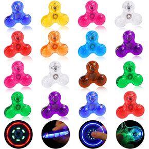 Gigilli Mini Fidget Spinners 16 Pcs, Kids Easter Gifts Easter Basket Stuffers Party Favors, LED Light Up Fidget Spinners for Kids 4-12, Goodie Bag Stuffers Glow in The Dark Party Supplies Class Prizes