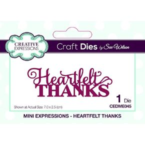 Craft Dies By Sue Wilson-Mini ExpressionsHeartfelt Thanks -CEDME045