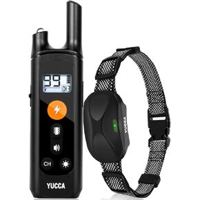 Yucca Dog Shock Collar with Remote 2600Ft, Electric Dog Training Collar with 4 Training Modes, Shock Collar for Dogs 60-100 lbs Waterproof, Rechargeable E-Collar for All Breeds, Sizes