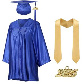 Kids Graduation Cap and Gown 5 Pcs Set with 2025 2026 Tassel Children Graduation Outfit Pre-School Gift