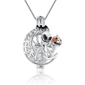 925 Sterling Silver Halloween Skull Pumpkin Moon Cage Pendants Crafting Charm for DIY Necklace Bracelet Jewelry Making