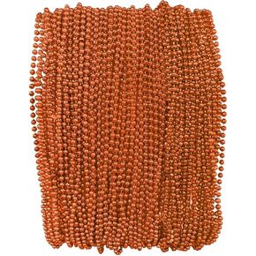 THE MARDI GRAS KREWE Mardi Gras Beads – 72 Pack 33 Inch 7mm Bead Necklaces for Party Favors, Parade Throws, and Decorations - Orange