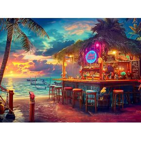 1000 Piece Jigsaw Puzzle for Adults - Tropical Flowers and Hawaii Beaches - Challenging Puzzle Perfect for Game Nights - 1000 Piece Puzzle for Adults. 20x27 inches