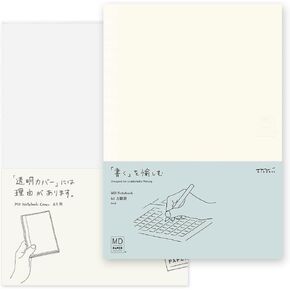 DESIGNPHIL 15295006 Midori Notebook, MD Notebook, A5, Graph Ruled + Notebook Cover