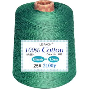 LE PAON LE PAON 500gram Cone Embroidery Floss - Cross Stitch Threads - Friendship Bracelets Floss - Crafts Floss Black 310