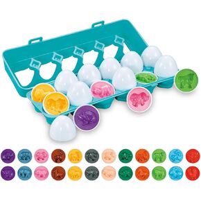 Easter Eggs Matching Animals for Baby 12 18 Months Egg Toys for Toddlers 1-3 Years Olds Sorting Stacking Toy Toddler Easter Basket Stuffers