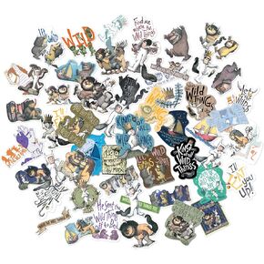 Conquest Journals Where The Wild Things are Clear Vinyl Decal Stickers, Set of Unique Sticker Decals, Waterproof, UV and Scratch Resistant, Great for All Your Gadgets (Transparent, 60-Pack)