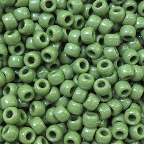 Pony Beads Olive Green Crow Beads Made in USA 6x9mm Large Hole…