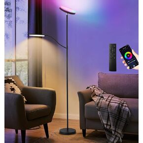 Floor Lamp, Mother & Child RGB Floor Lamp/Reading Lamp 24W/3000LM Starry Sky Floor Lamp Intelligent APP/Remote Control, Vertical Floor Lamp Living Room Room Bedroom Study Room Office Game Room Party
