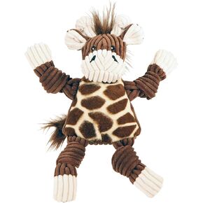 HuggleHounds Knottie Plush Dog Toy - Dog Stuffed Animal Toy, Puppy Toys, Squeaky Dog Toy for Small, Medium & Large Dogs, Durable Plush to Keep Them Busy - Giraffe, Large