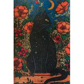 hyzsj 5D Diamond Painting Cat, Animal Diamond Painting Kits for Adults,DIY Full Drill Crystal Rhinestone Arts and Crafts, Gem Art Paints with Diamond Home Wall Decor (Flower 12x16 Inch)