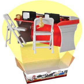 Red & Gray Commentator Table Playset for Wrestling Action Figures