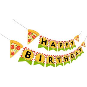 Pizza Happy Birthday Banner, Pizza Banner, Pizza Birthday Party Decorations, Pizza Party Supplies.