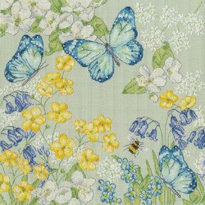Bothy Threads Counted Cross Stitch Kit - Aquamarine Meadow Crafts Embroidery