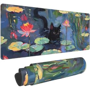Green Plants Gaming Mouse Mat Extended Large XL Mouse Pad Desk Mat Non-Slip Rubber Mice Pads Stitched Edges for Office and Home,31.5 X 11.8 X 0.12 Inches