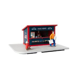 Lionel Fake News Plug-Expand-Play Stand with Animated Figure O Gauge Model Train Accessory