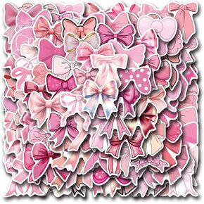 Coquette Stickers 100Pcs, Waterpoor Pink Asthetic Coquette Stickers for Water Bottle Laptop Phone Decor, Cute Coquette Stickers for Kids Adults Teens