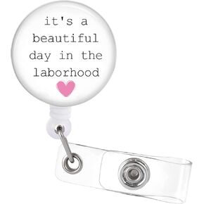 Labor and Delivery Badge Reel with Alligator Clip Nurse Badge Holder NICU Mother L&D Pediatric Medical Worker Name ID Decoration
