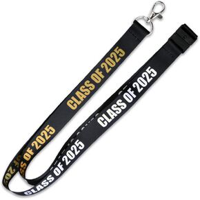 PinMart Class of 2025 School Graduation Lanyard ID Name Badge Holder Keychain