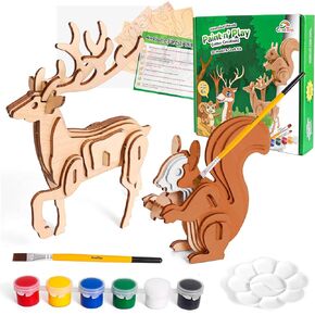CoolToys Intrepid Insects Paint n' Play 3D Model and Craft Kit - Educational and Fun 3D Wooden Models Building and Painting Set for Kids Ages 6+ - Creative STEM Art Project for Boys and Girls
