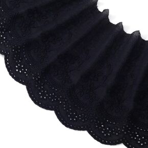 PAGOW 5 Yards Cotton Eyelet Lace Trim, White Cotton Floral Lace Trim, Embroidery Scalloped Lace for Sewing Dresses, Baby Clothes, Bag, Pets Clothes (7.5inch Wide)