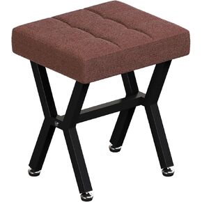 Modern Footstool Ottoman for Living Room & Bedroom, Small Rectangular Stool, Soft Cushion for Comfort, Versatile Storage Solution(Grey)