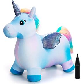 ألعاب Everich Toy Bouncy Horse Unicorn ، ألعاب قفز للحيوانات ، وركوب داخلي في الهواء الطلق على الحارس ، وهدية عيد ميلاد الفتيات لمدة 18 شهرًا 2 3 4 5 6 سنوات.